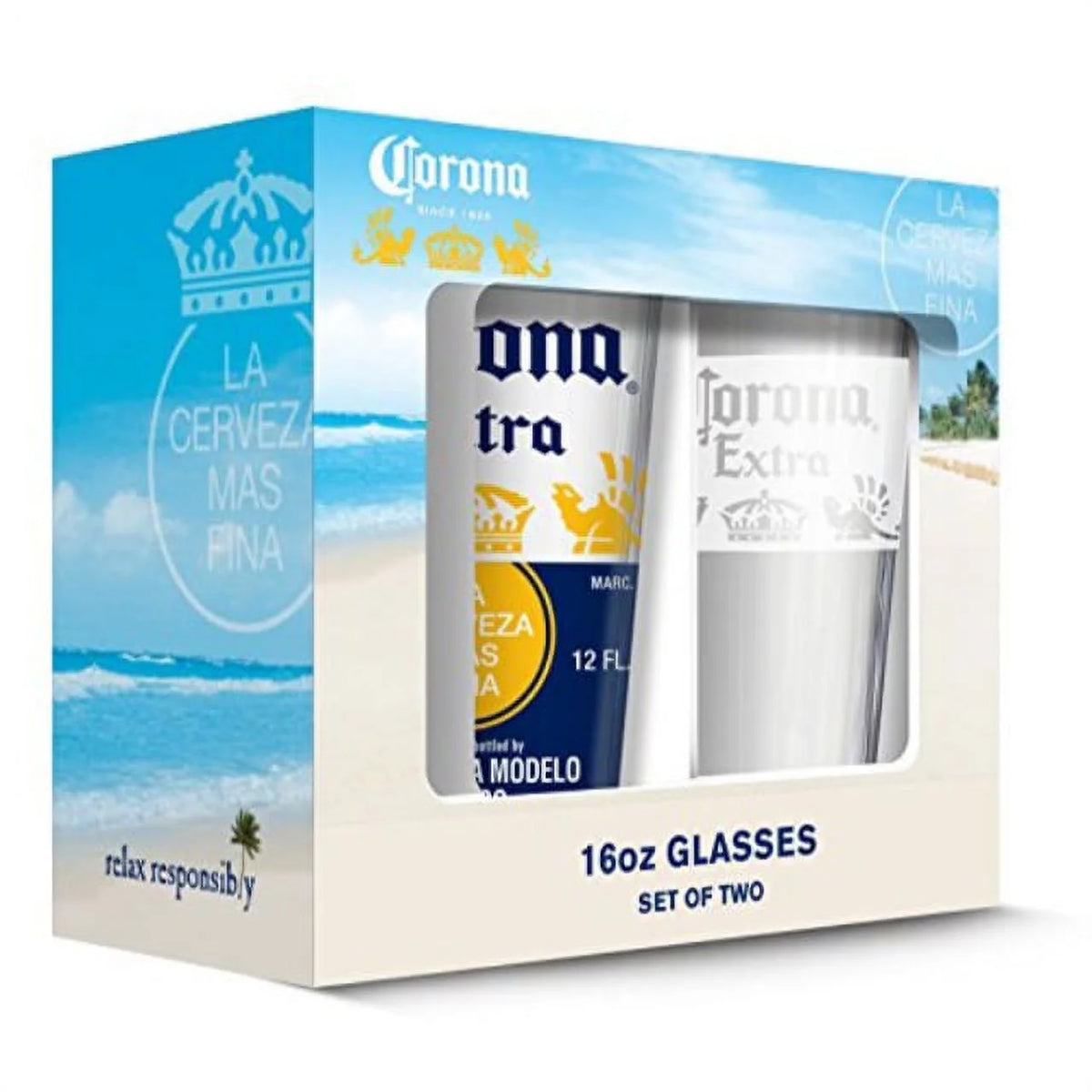 White Pub Glass Set of 2 W973