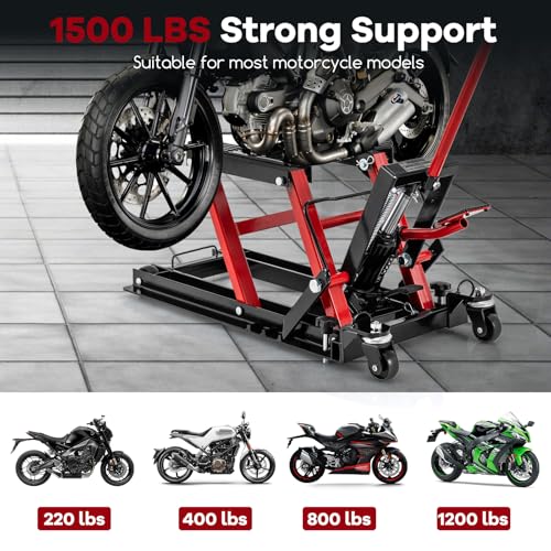 1500 LBS Hydraulic Motorcycle Lift with Footplates G8179