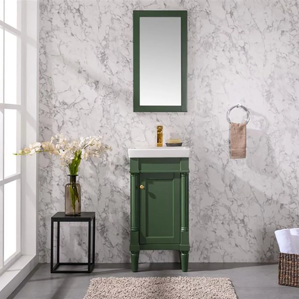 18" Green Sink Vanity M435