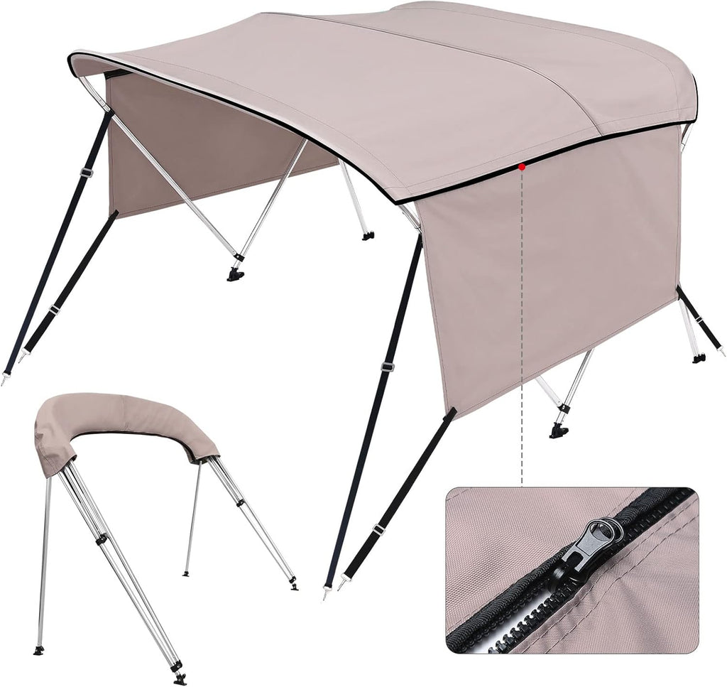3 / 4 Bow Bimini Top Cover with Sidewalls Boat Canopy with 1 Inch Aluminum Frame G661734