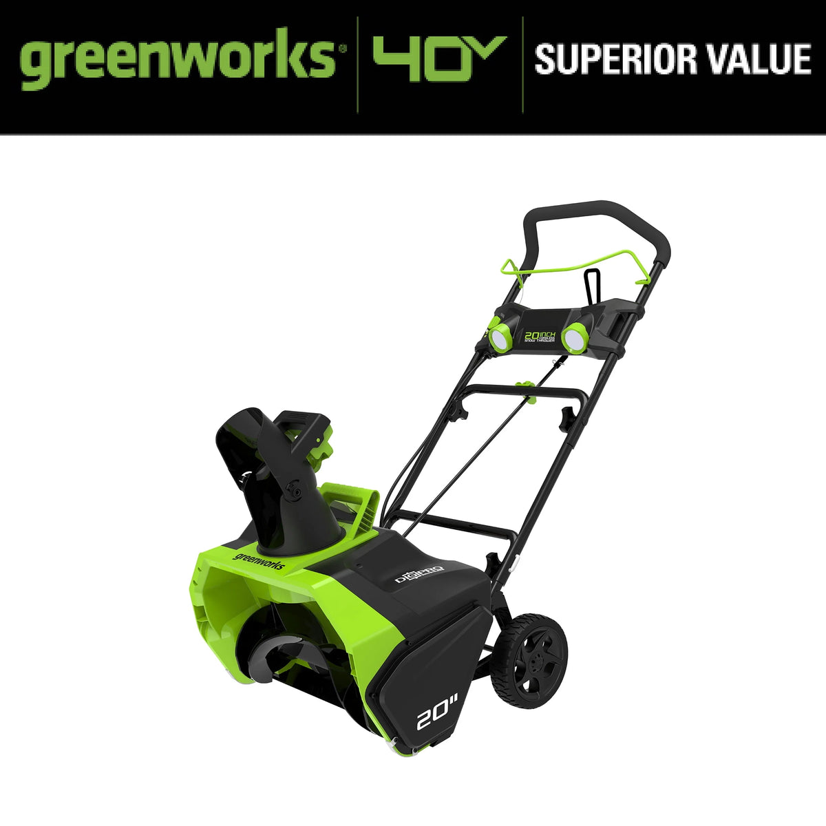 40V 20-inch Cordless Brushless Snow Blower with Battery and Charger H913