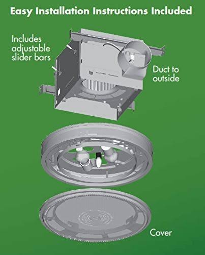 110CFM Ceiling-Exhaust Bath Fan with Cased Glass Z644651