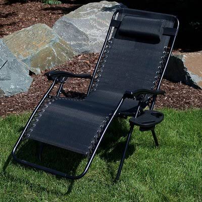 Oversized Reclining Zero Gravity Chair Black H38071