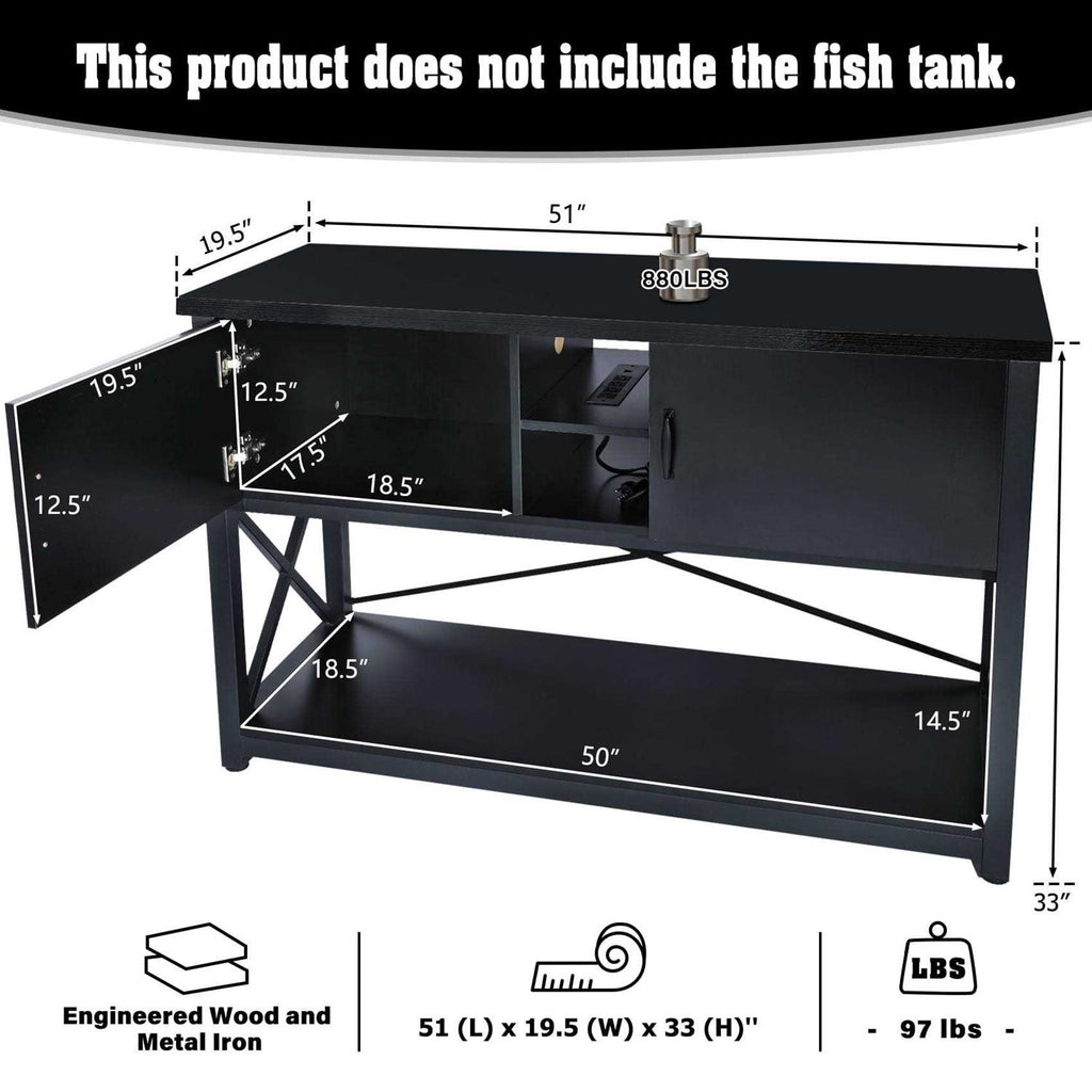 55-75 Gallon Aquarium Stand with Cabinet Y973