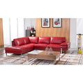 Red Italian Leather Sectional with Left Facing Chaise E453