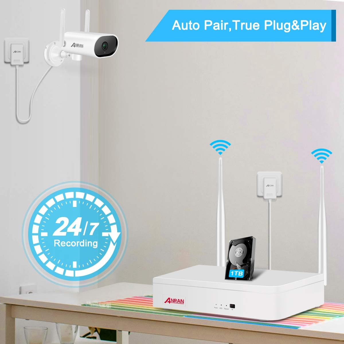 2K 8 Channel Wireless Security Camera System with 1TB Hard Drive R517