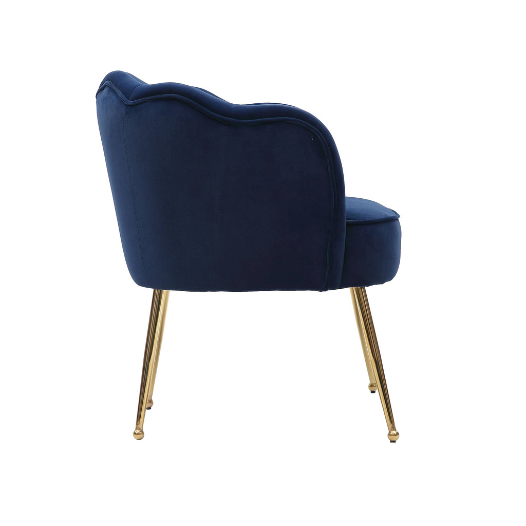 Blue Velvet Accent Chair with Gold Metal Legs M949169