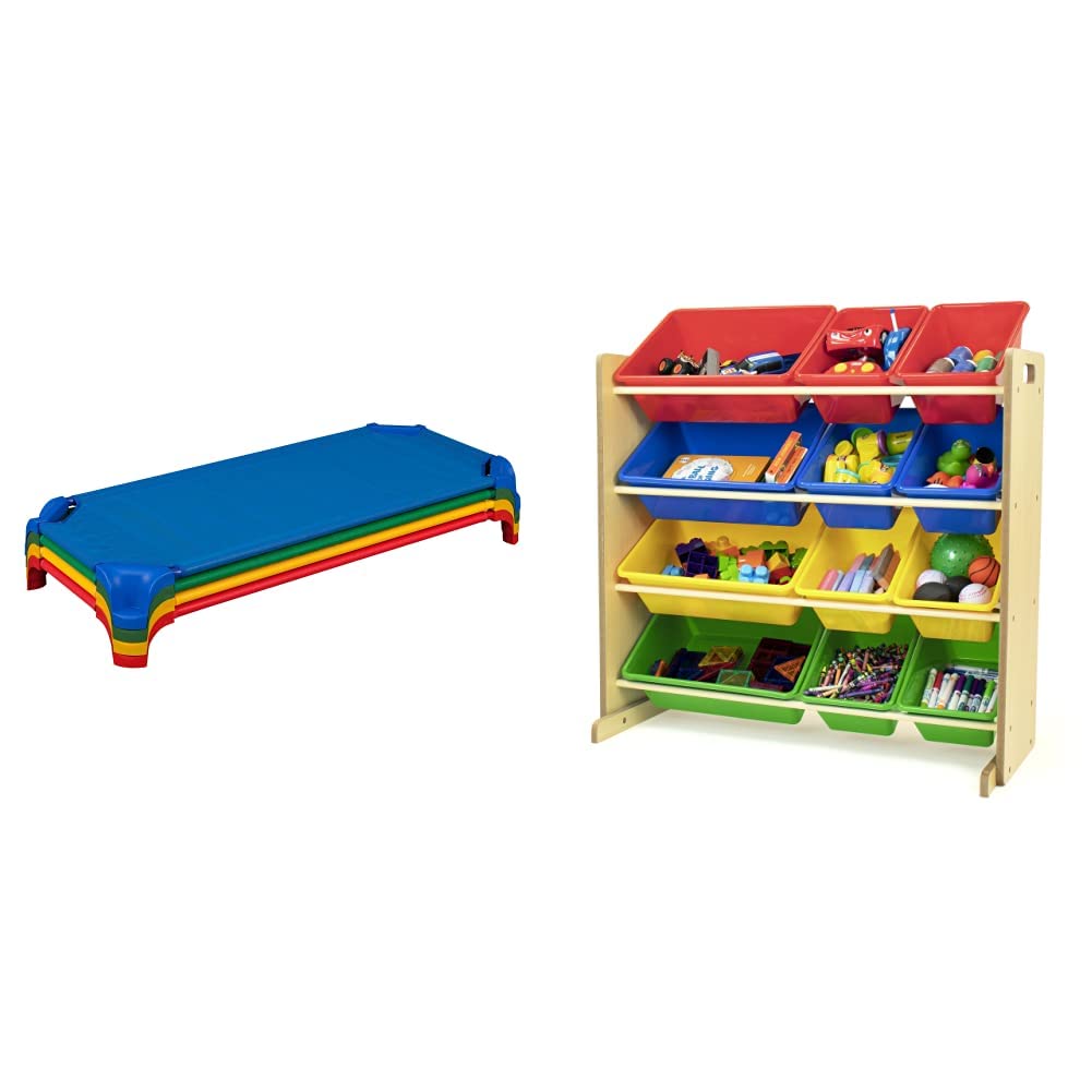 Blue Stackable Daycare Cot with Easy Lift Corners Z5033