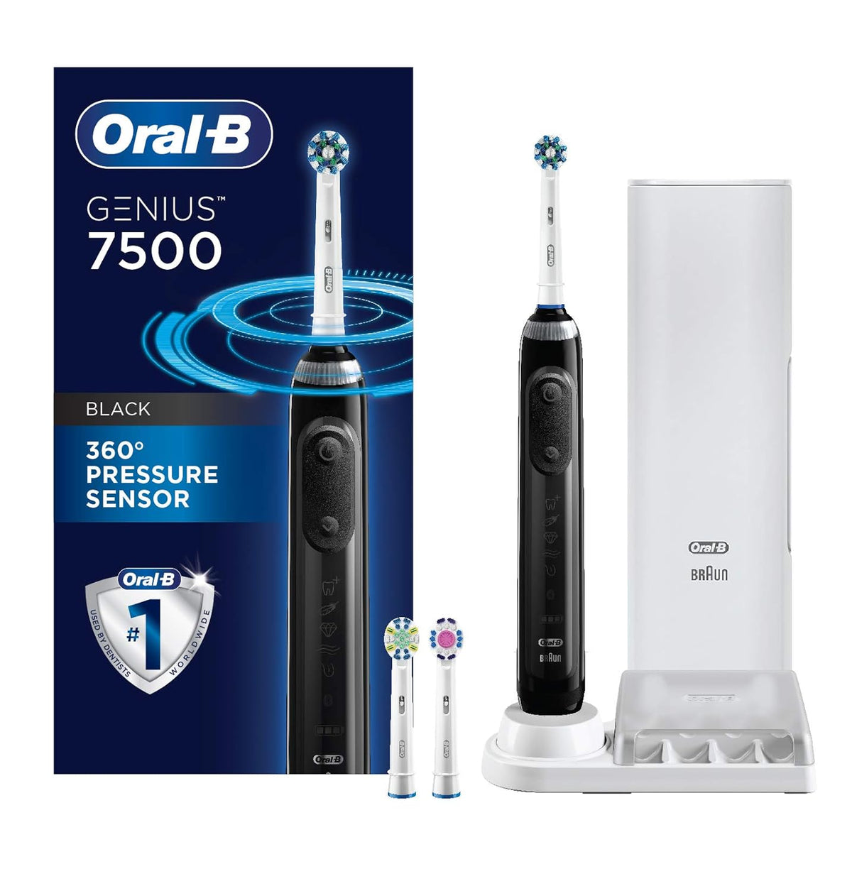 Electric Toothbrush with Replacement Brush Heads and Travel Case X9625