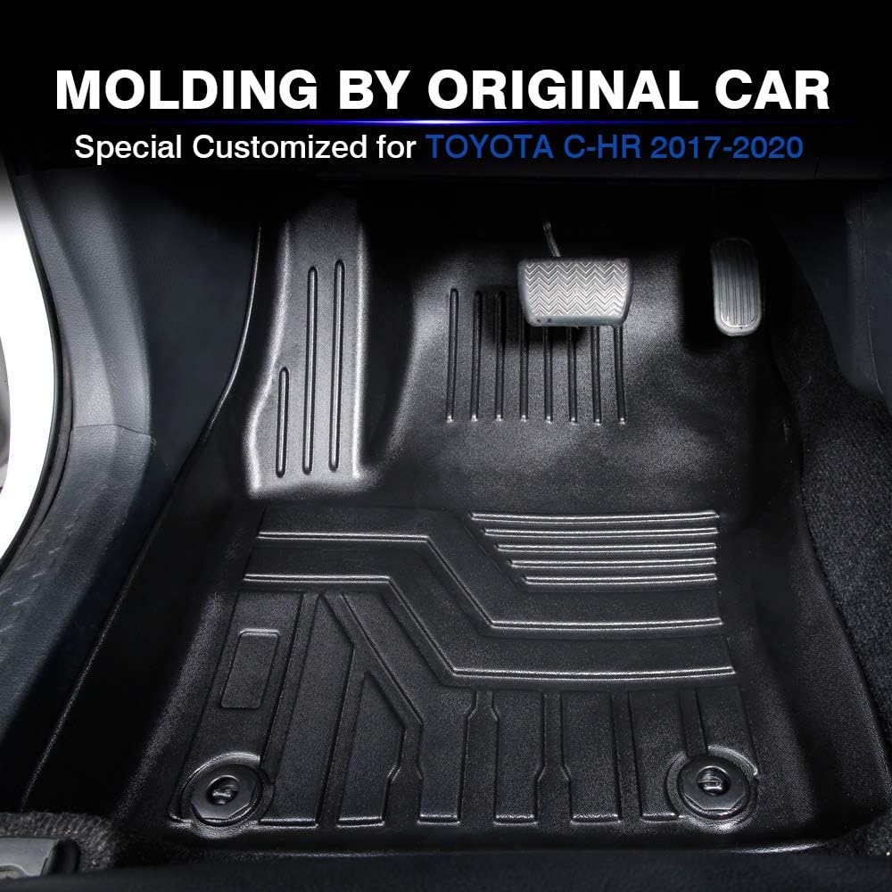 3D TPE All Weather Floor Mats 2 Row Black Liner Set U8220