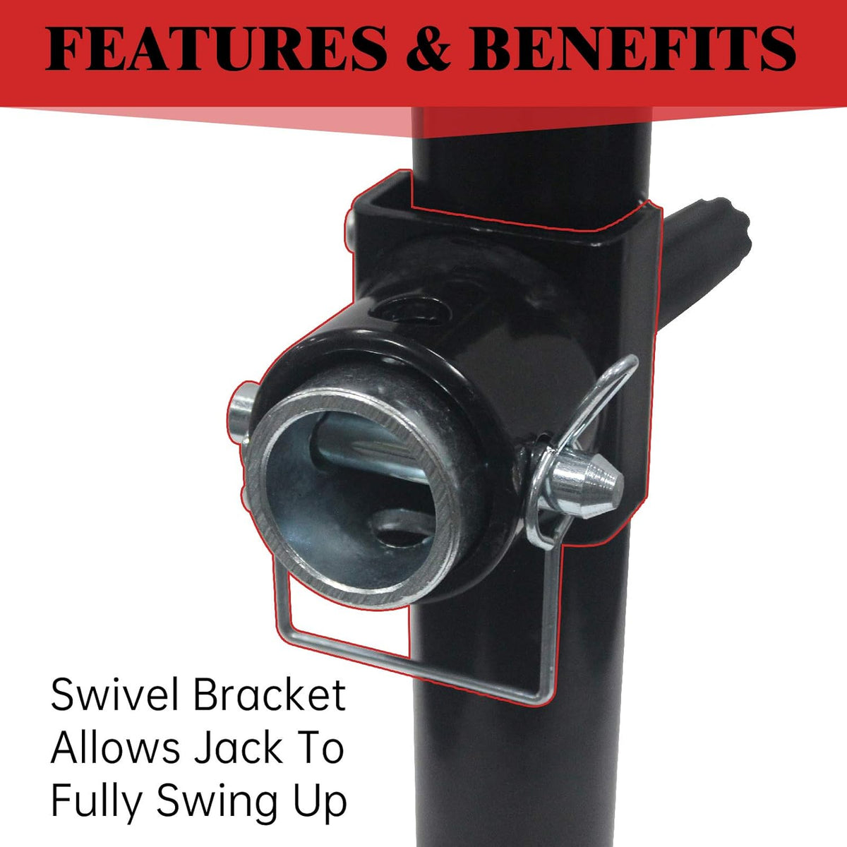 Side Wind Weld-On Pipe-Mount Swivel Trailer Jack 5000 lbs 10 Inches Vertical Travel A3 Steel Pack of 2 H990