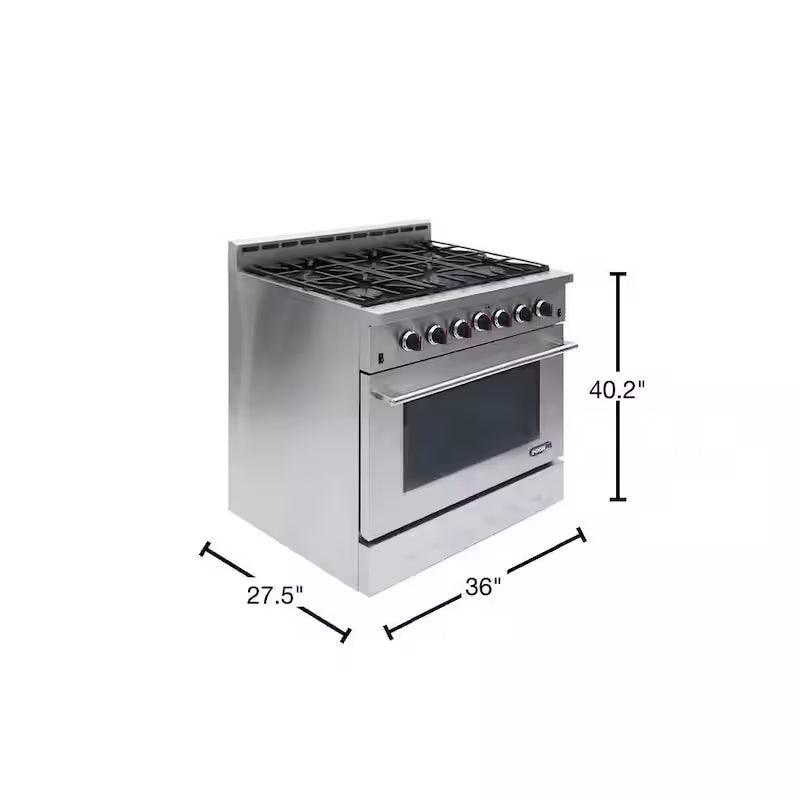 36 in. 5.5 cu. ft. Gas Range with Convection Oven in Stainless Steel R884532