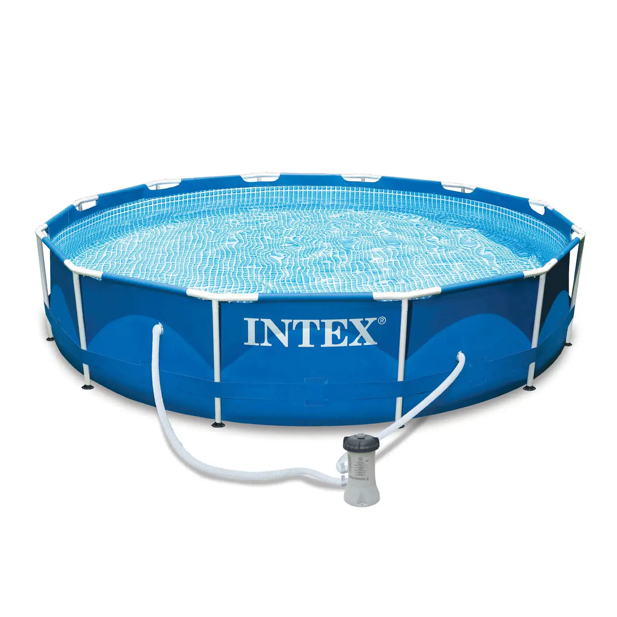 12'x30 Metal Frame Swimming Pool with Filter Pump & Pool Cover T3130