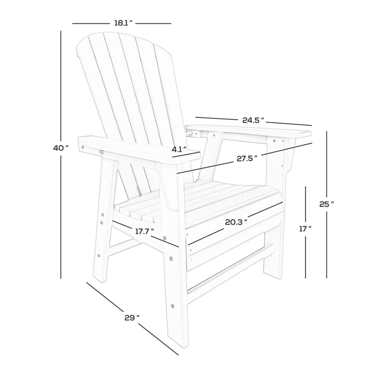 All Weather Poly Lumber Outdoor Dining Set for 6 Z845800