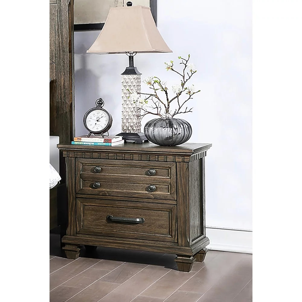 2-Drawer Wood Nightstand N1041