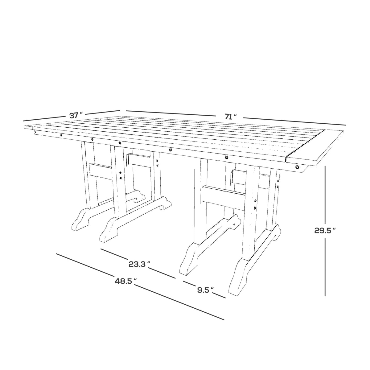 All Weather Poly Lumber Outdoor Dining Set for 6 Z845800