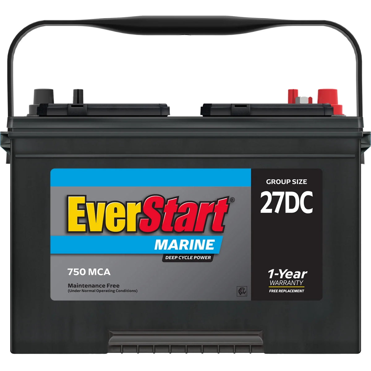 Lead Acid Marine & RV Deep Cycle Battery Group Size 27DC 12 Volt 740 MCA K344810