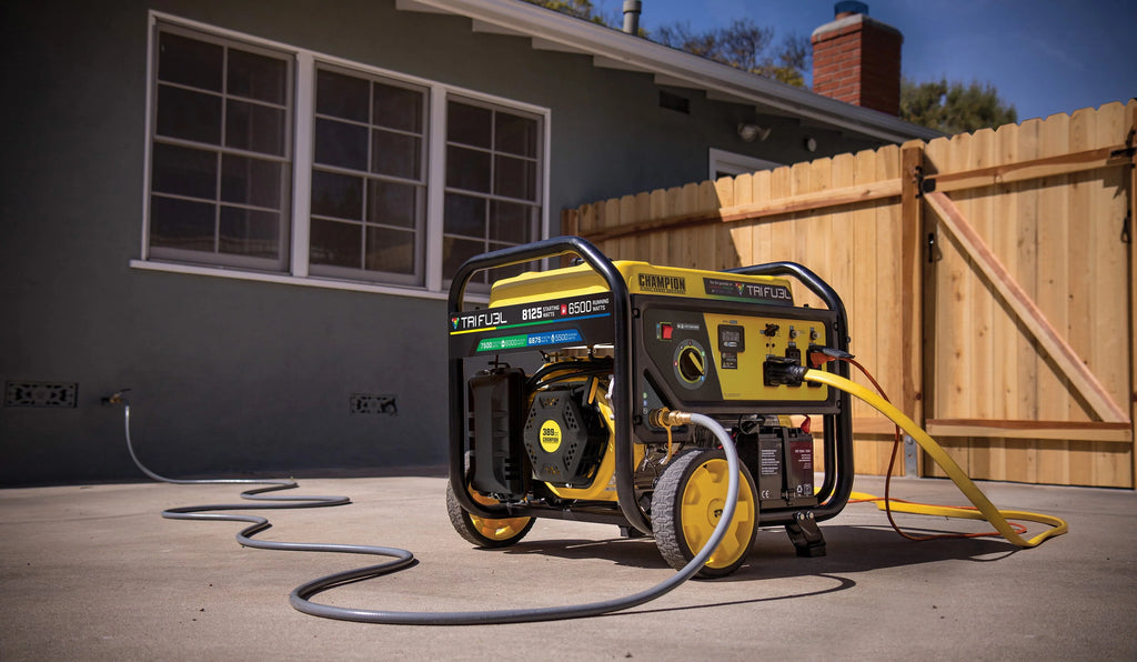 6500-Watt Tri-Fuel Portable Generator with Electric Start E468011