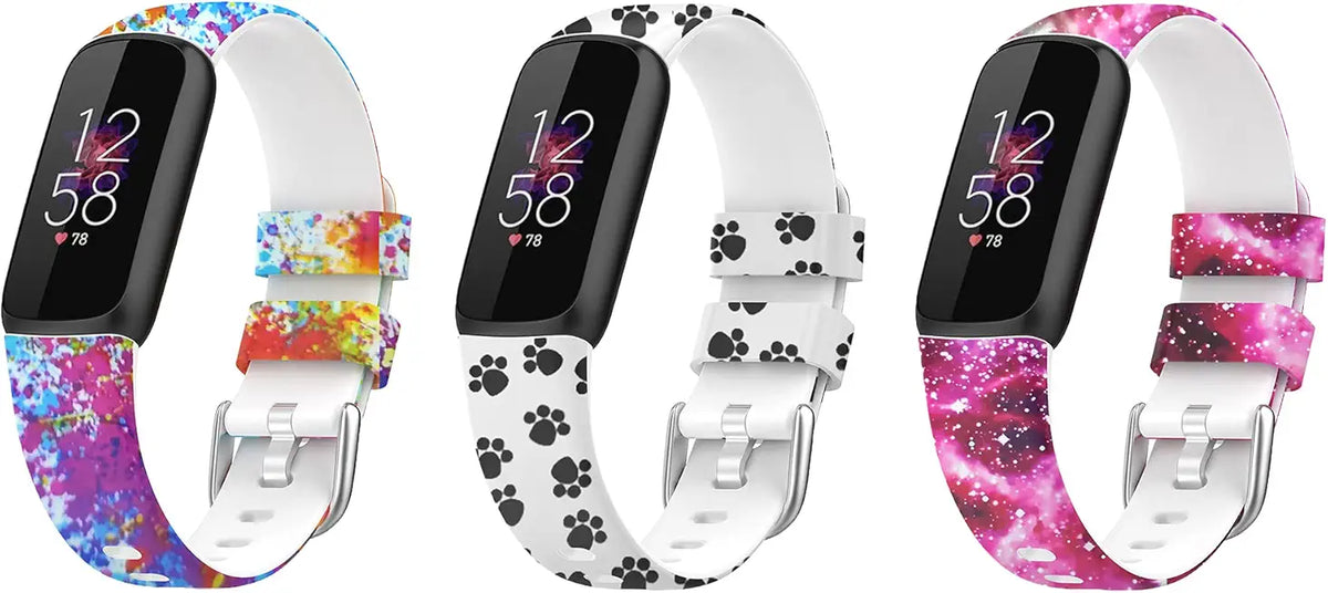 Silicone Floral Painted Sports Bands Replacement for Fitness Tracker M9849