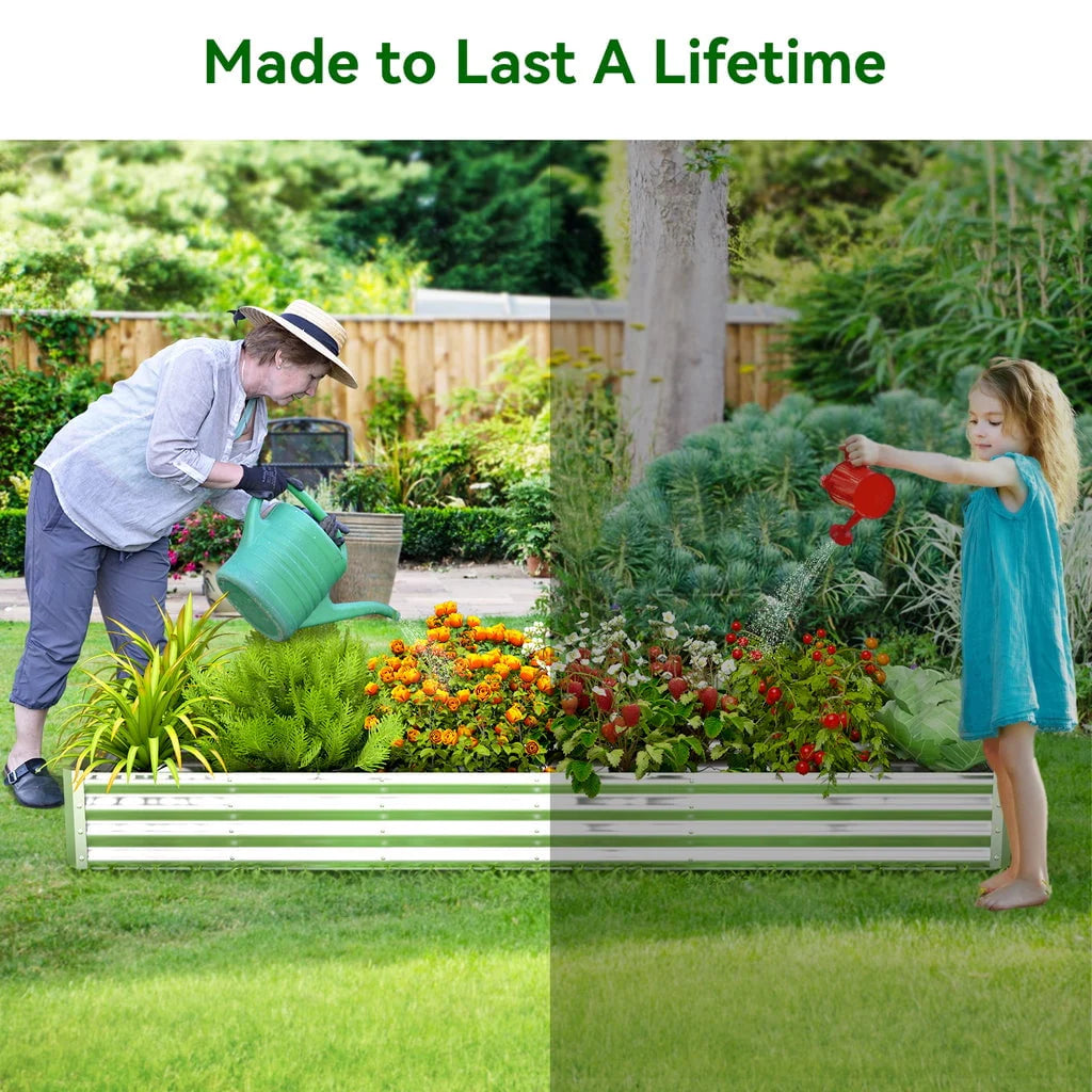 9x3x1 ft Galvanized Raised Garden Bed 2 Pack R449191