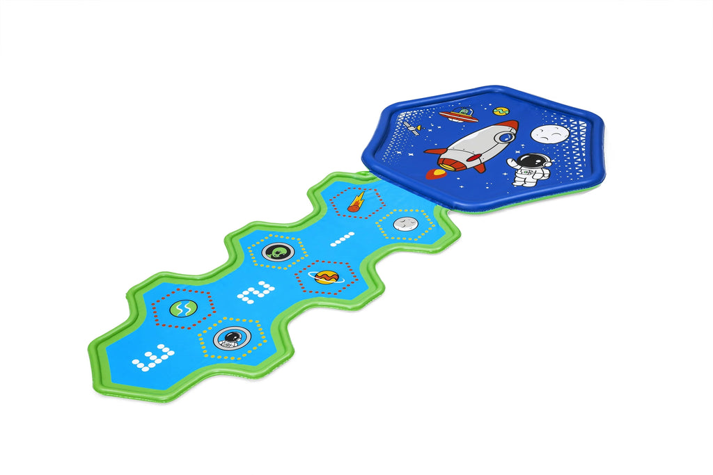 Kids Sprinkler Splash Pad and Inflatable Water Slide W83203