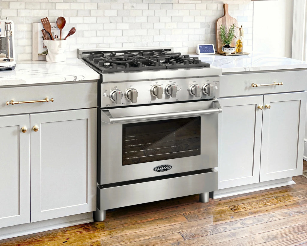 2 Piece Gas Range and Range Hood Kitchen Appliance Bundle B12316