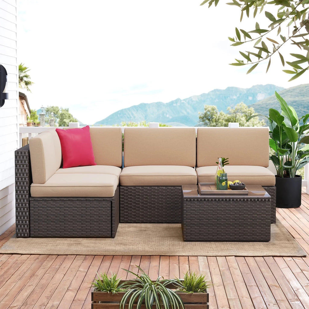 8 PCS Outdoor Patio Furniture Set with Fire Pit Table M880280