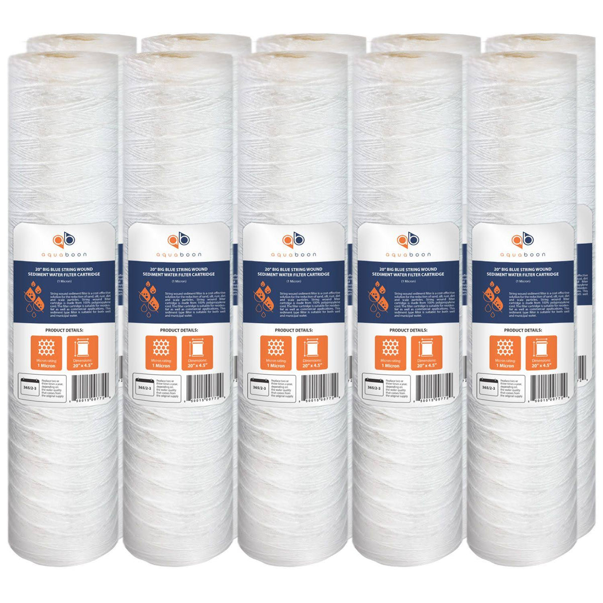 10 Pack 1 Micron Whole House Sediment Water Filter Cartridge C5133