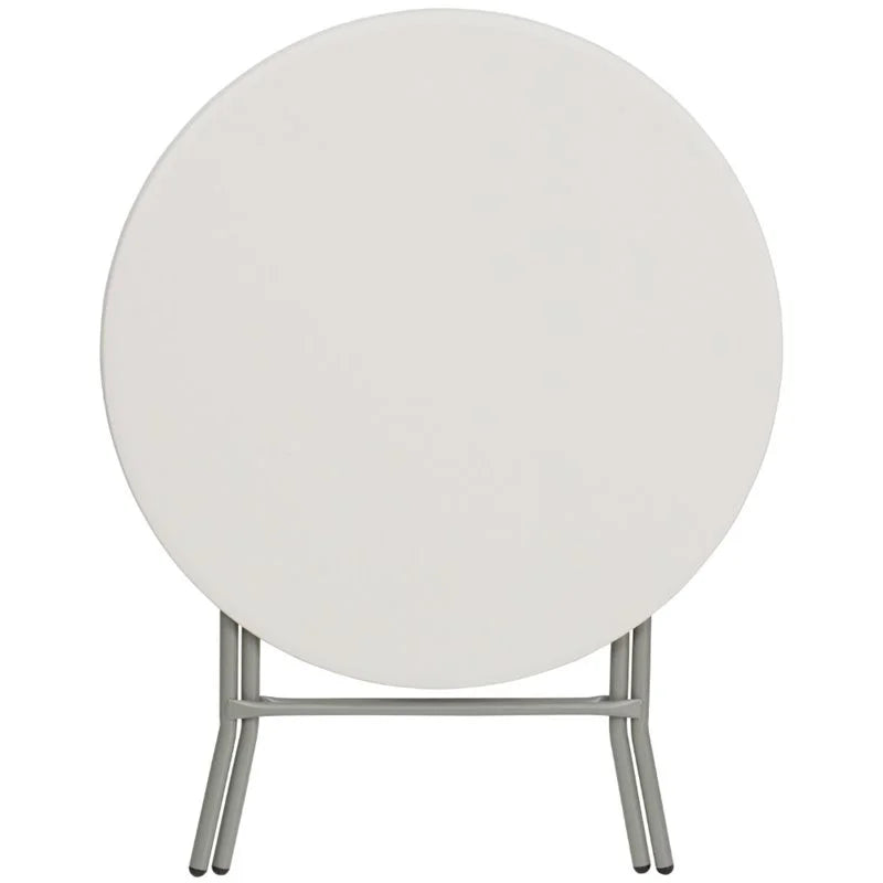 Round Granite White Plastic Folding Table Z11878