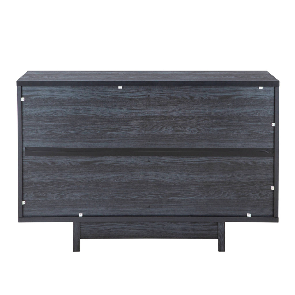 Beige Oak 47 inch Sideboard Buffet Table with Two Storage Cabinets B829577