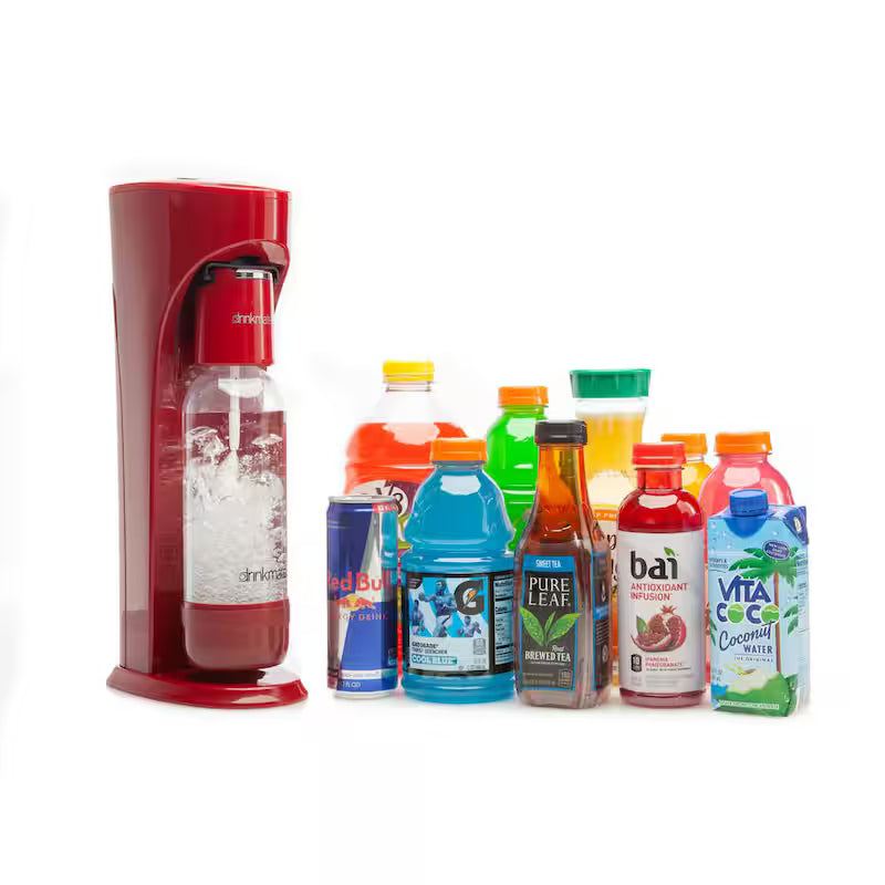 Sparkling Water Soda Maker Machine with 3 60L CO2 Cartridge, 1L and 0.5L Bottles S58411