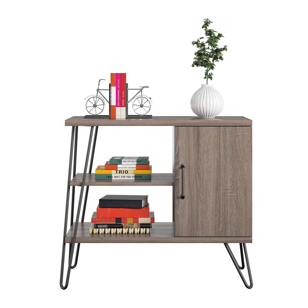 3 Shelf Distressed Gray Oak Bookcase L791919