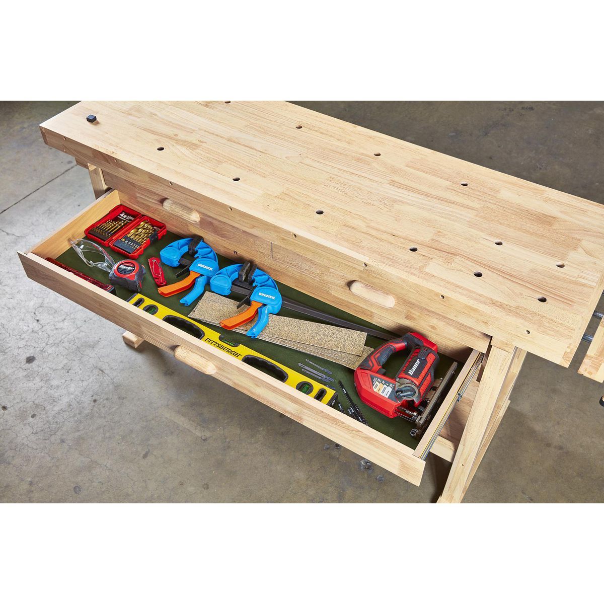 60 in. 3-Drawer Hardwood Workbench U66536