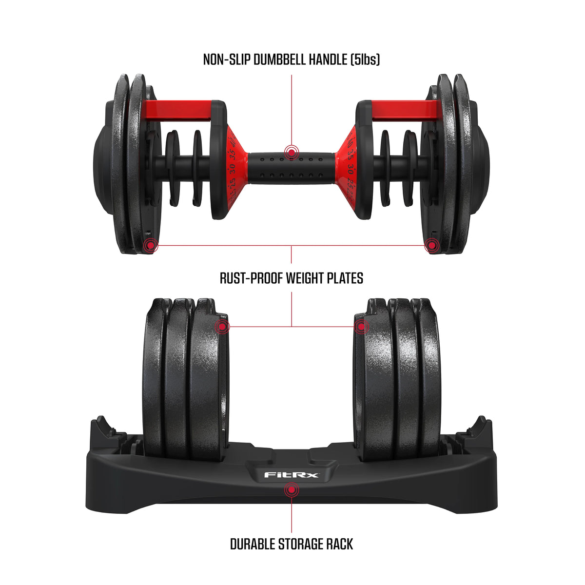 Adjustable Dumbbell 5-52.5 lbs Black F226658