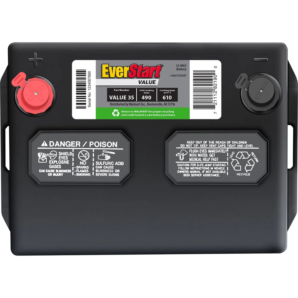 Lead Acid Automotive Battery Group Size 35 12 Volt 490 CCA Q492