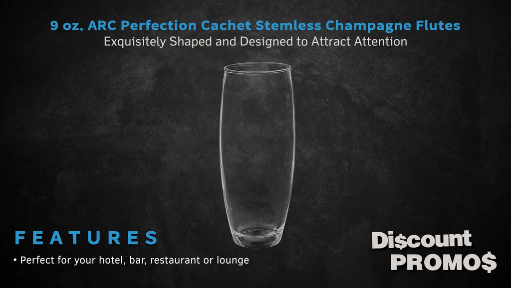 10 ARC Stemless Champagne Flutes Set, 9 oz. Clear J2755