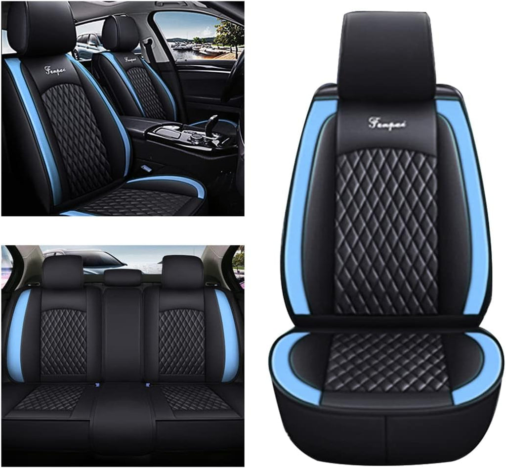 Car Seat Covers 5-Seat Black Blue X3091