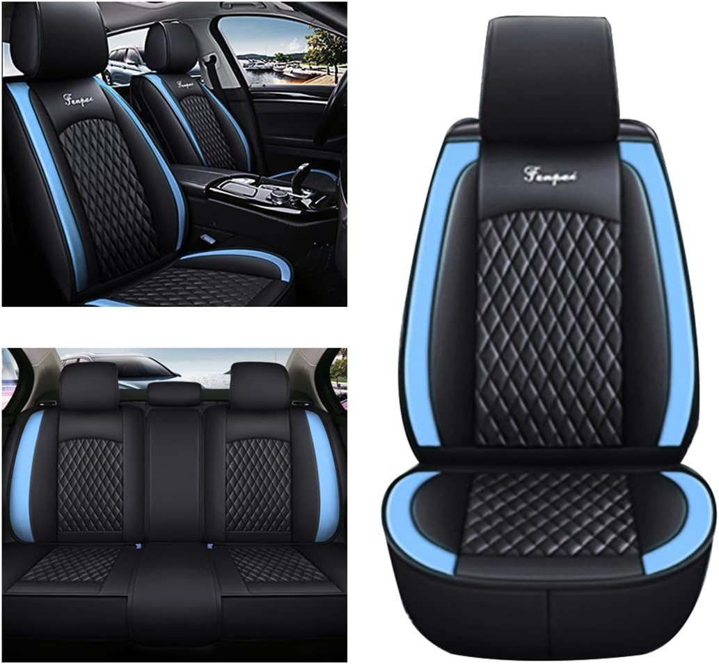 Car Seat Covers 5-Seat Black Blue X3091