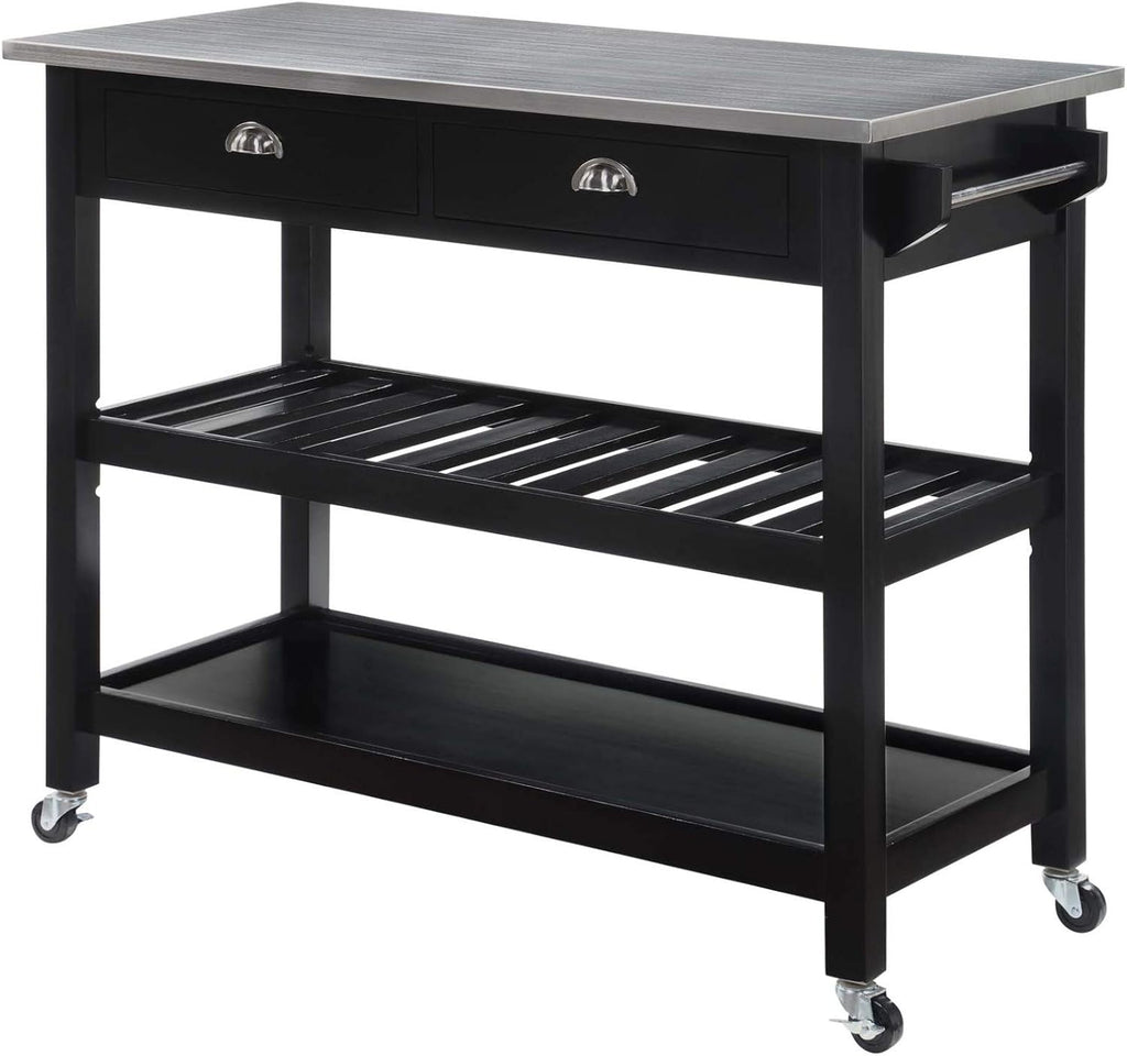 3-Tier Stainless Steel Kitchen Cart with Drawers M961423