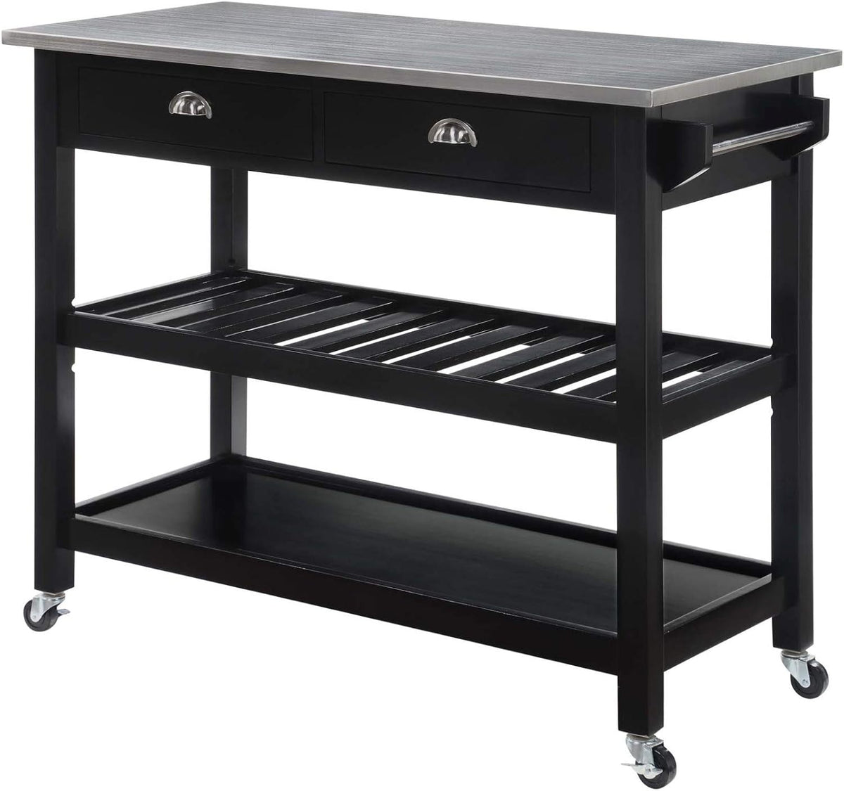 3-Tier Stainless Steel Kitchen Cart with Drawers M961423