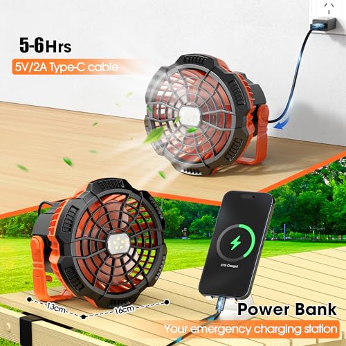 15000mAh Portable Camping Fan with Lantern J982055