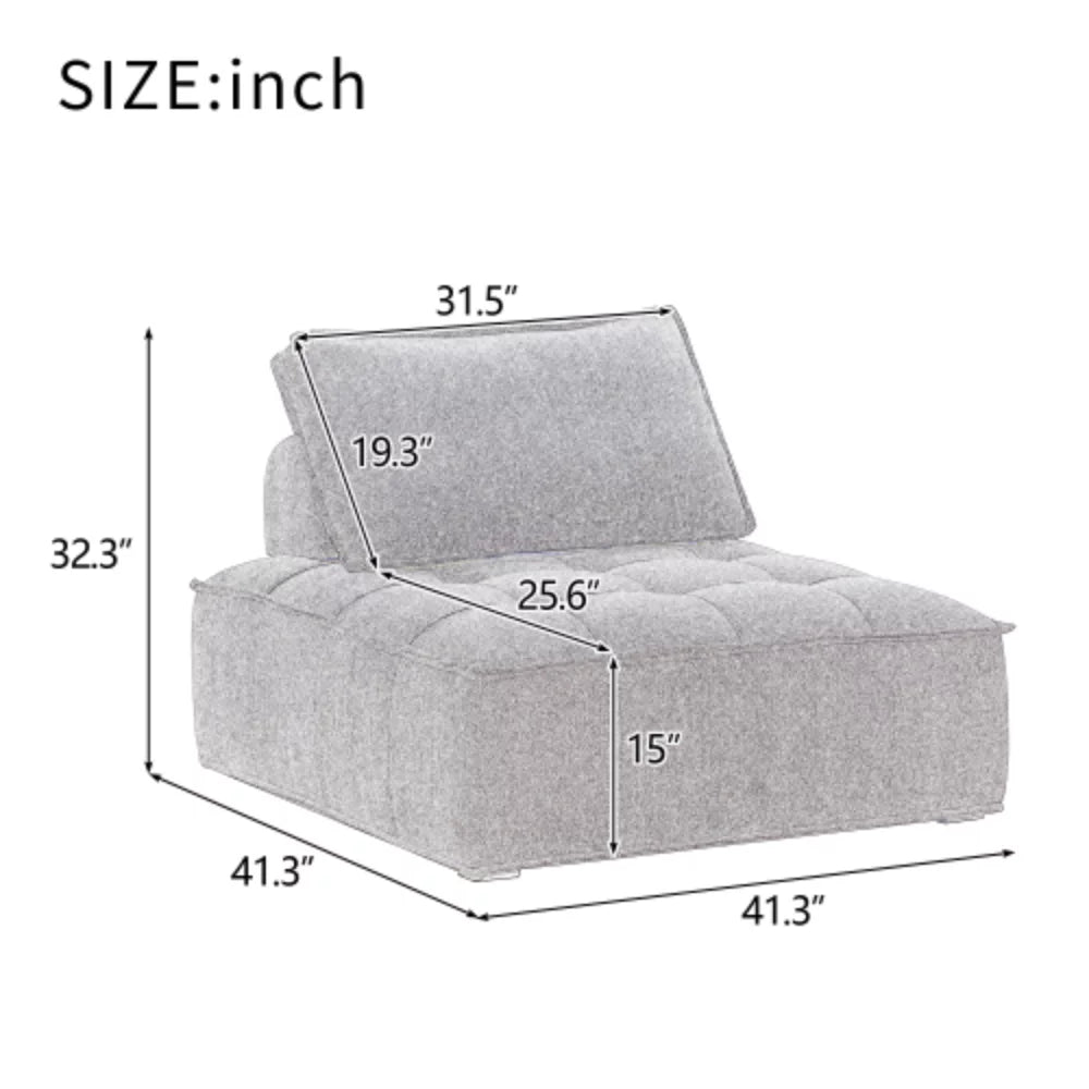 White Lambskin Sherpa Oversized Armless Accent Chair W784622