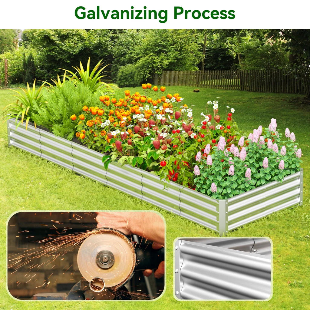 9x3x1 ft Galvanized Raised Garden Bed 2 Pack R449191