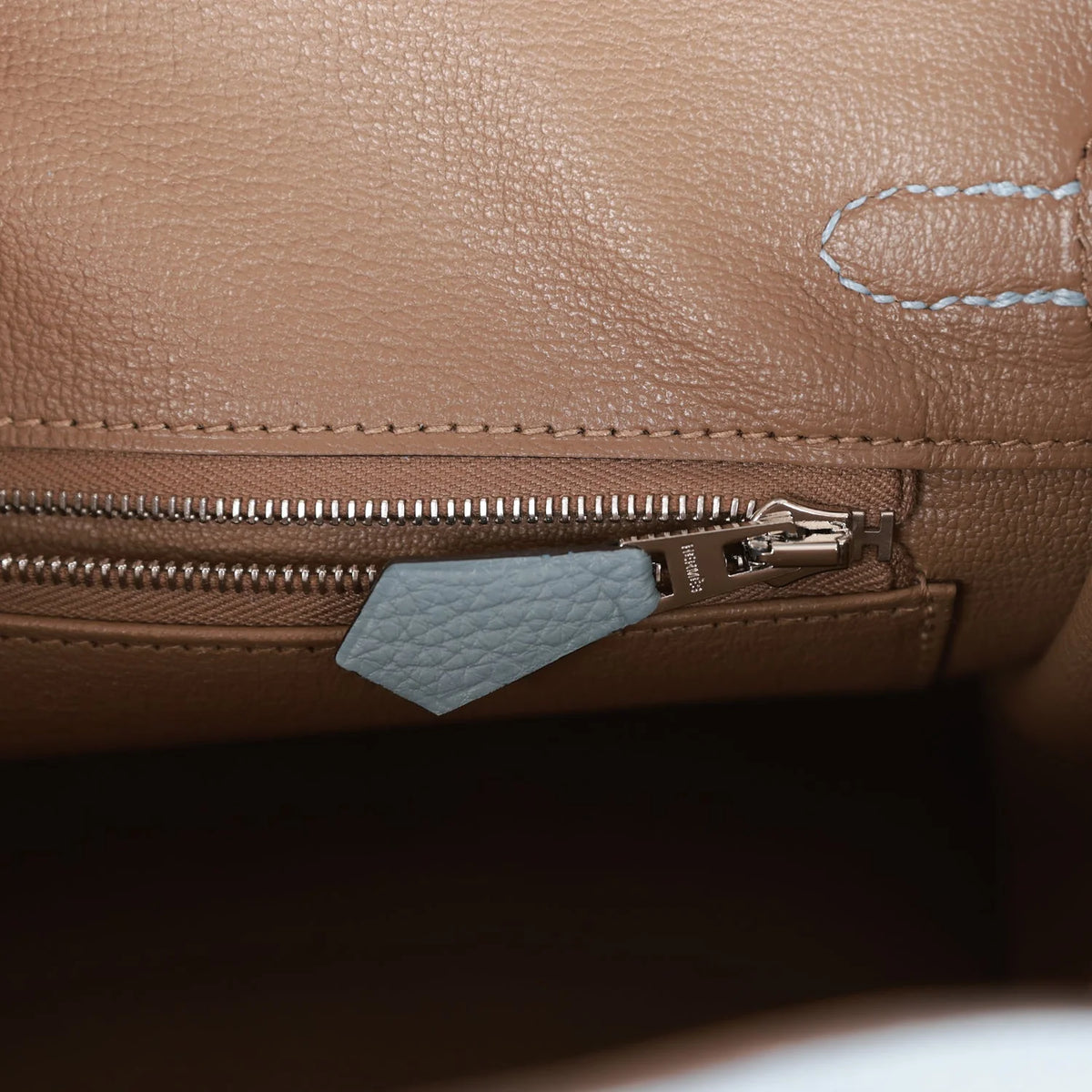 Bleu Lin Togo Palladium Hardware Handbag K64022
