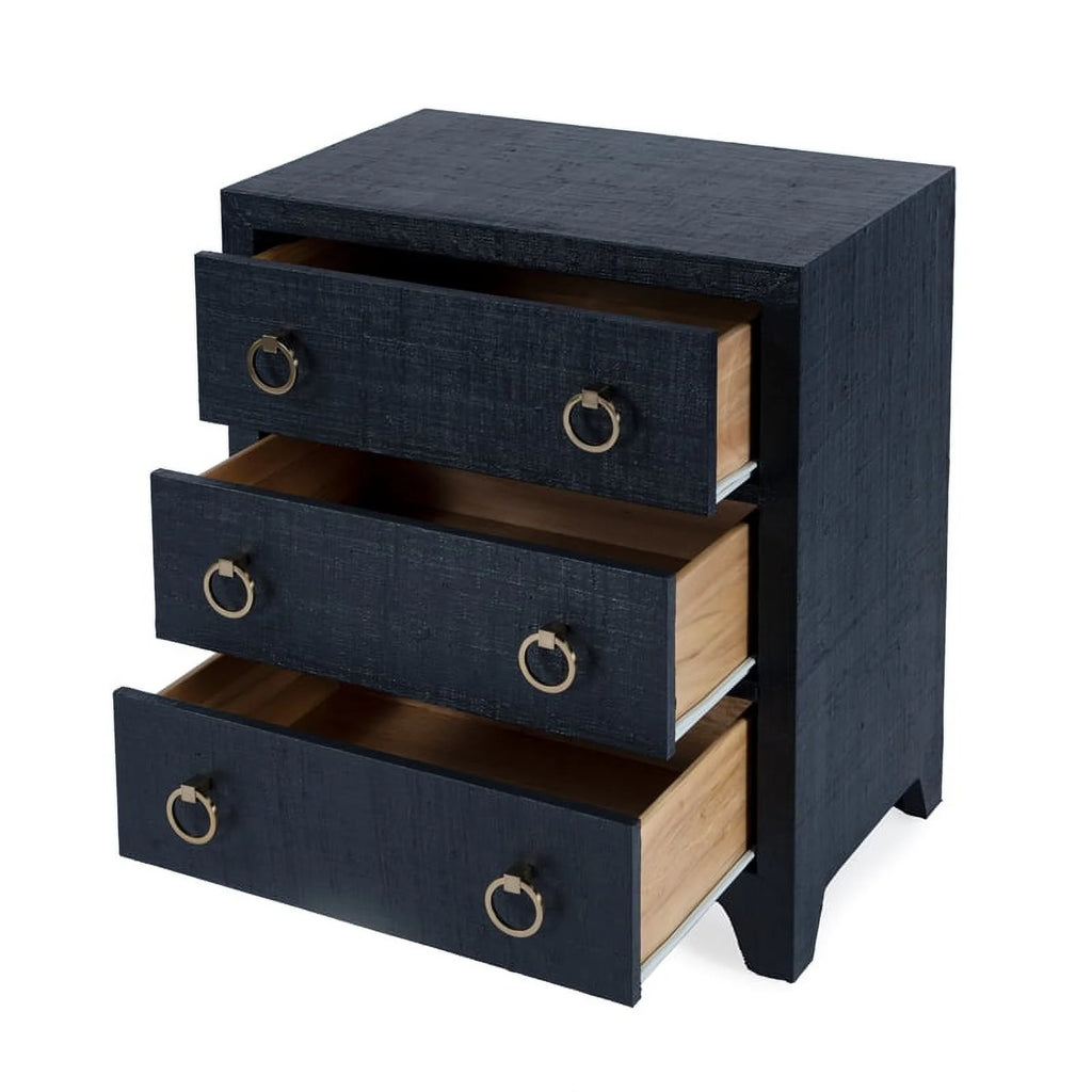 Navy Blue 3 Drawer Wooden Chest K75428