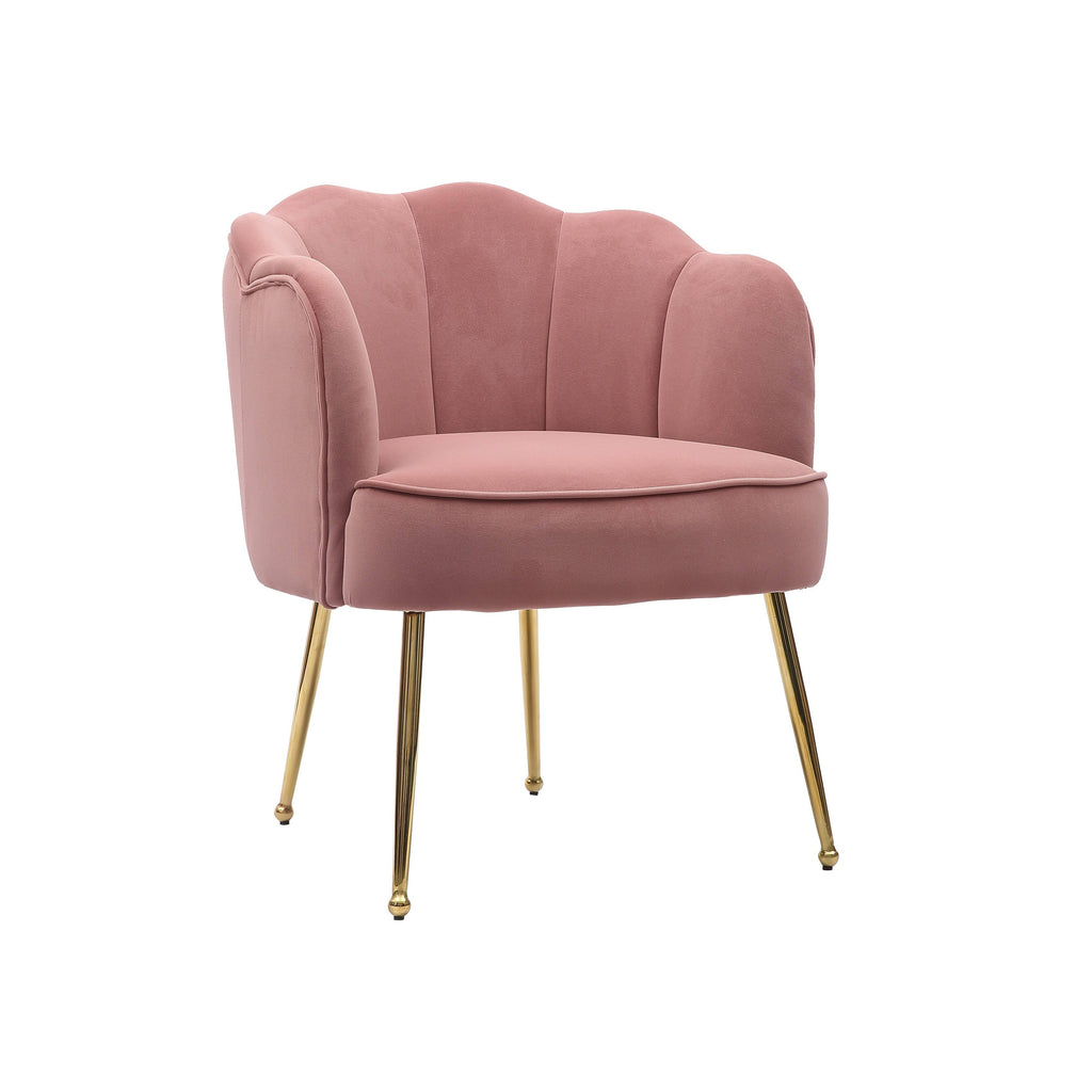 Blue Velvet Accent Chair with Gold Metal Legs M949169