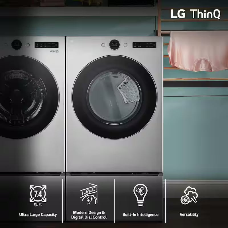 7.4 cu. ft. Vented Stackable Electric Dryer in Graphite Steel L32560