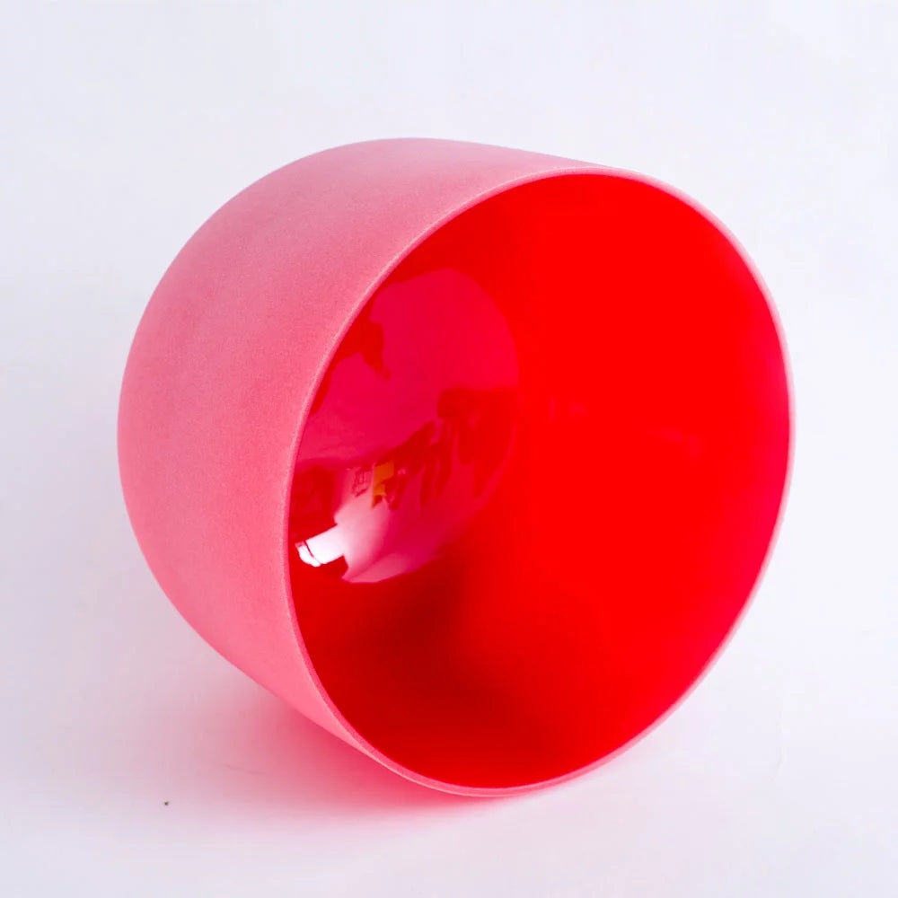 Frosted Red Crystal Singing Bowl 10 inch O855