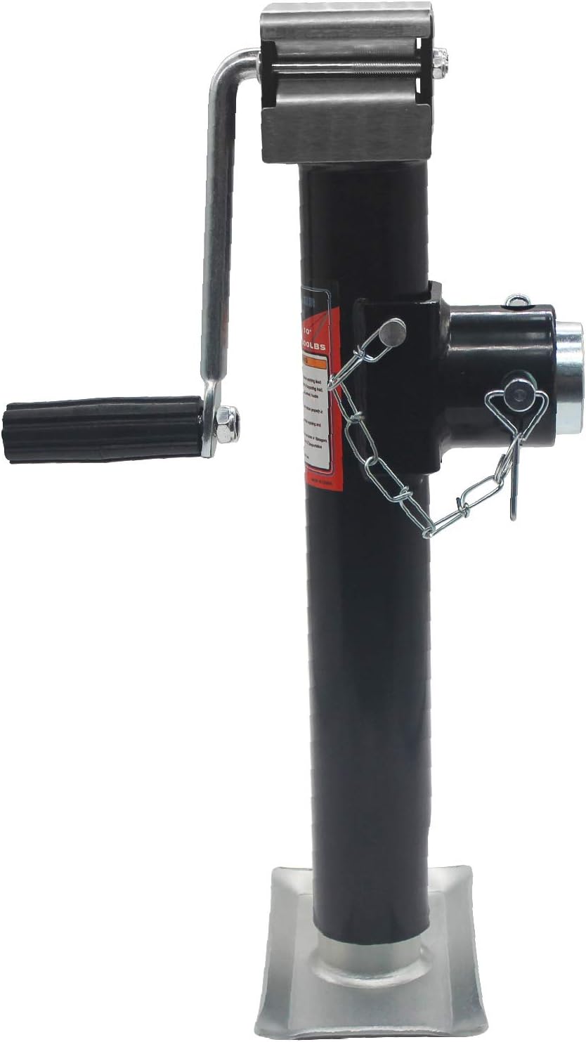 Side Wind Weld-On Pipe-Mount Swivel Trailer Jack 5000 lbs 10 Inches Vertical Travel A3 Steel Pack of 2 H990