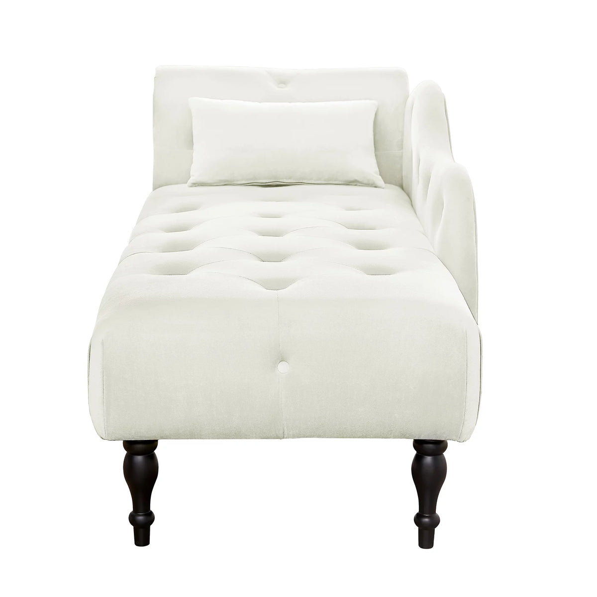 Velvet Tufted Chaise Lounge with Pillow W714